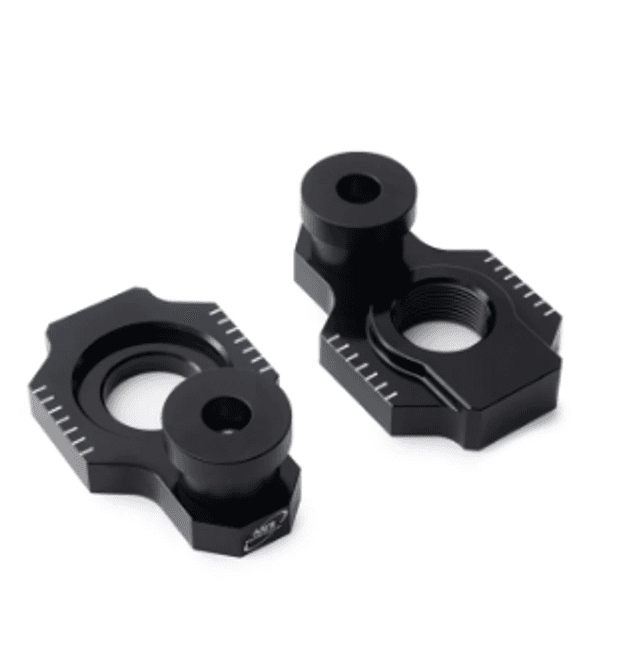 HUSQVARNA 701 SUPERMOTO 2016-2024 AS3 REAR AXLE CHAIN ADJUSTER BLOCKS WITH SLIDERS BLACK