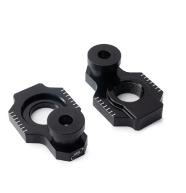HUSQVARNA 701 SUPERMOTO 2016-2024 AS3 REAR AXLE CHAIN ADJUSTER BLOCKS WITH SLIDERS BLACK